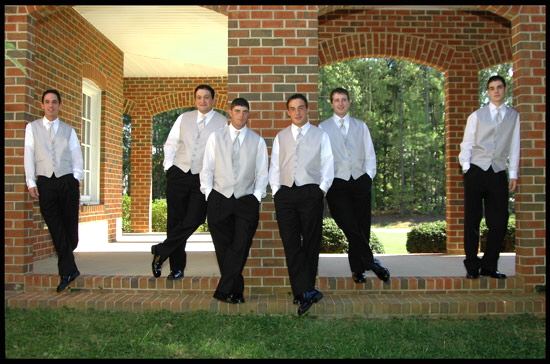 Groomsmen interupted from watching Nascar :-) Groomsmen interupted from watching Nascar :-)